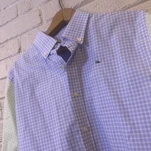 vineyard vines kids shirt button up oxford pastel color block‎ dress logo XL